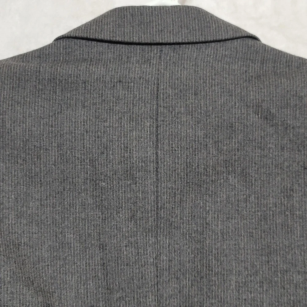 Yves Saint Laurent Blazer Mens Large Gray Pinstripe Wool Made in France Jacket